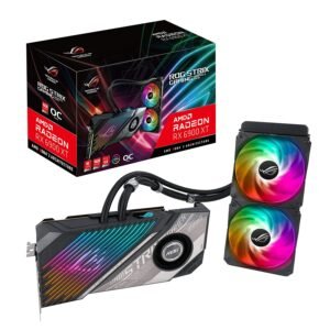 ASUS ROG Strix LC AMD Radeon RX 6900 XT OC Edition Gaming Graphics Card (AMD RDNA 2, PCIe 4.0, 16GB GDDR6, HDMI 2.1, DisplayPort 1.4a, Full-coverage cold plate, 240mm radiator, 600mm tubing) Graphic Card-Asus