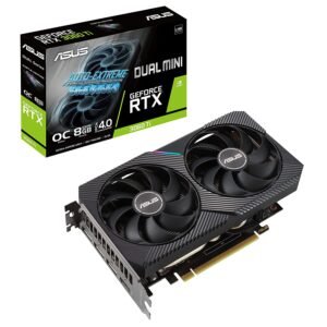 ASUS DUAL GeForce RTX 3060 Ti V2 MINI OC Edition 8GB GDDR6 with LHR Graphic Card DUAL-RTX3060TI-O8G-MINI-V2 Graphic Card-Asus