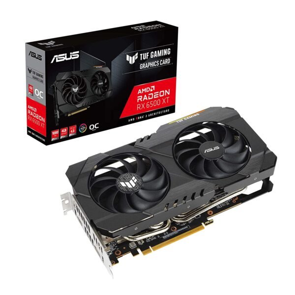 ASUS TUF Gaming Radeon RX 6500 XT OC Edition 4GB GDDR6 Graphic Card TUF-RX6500XT-O4G-Gaming Graphic Card-Asus