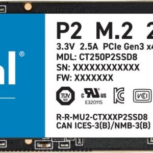 Crucial 250GB P2 NVMe PCIe M.2 Internal SSD CT250P2SSD8 SSD-Crucial