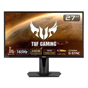 ASUS TUF Gaming VG27AQ 27 Inch Gaming Monitor (Adaptive-Sync, HDR, 1ms Response Time, 165Hz Refresh Rate, WQHD, IPS Panel, HDMI, DisplayPort, Speakers) Monitors-Asus