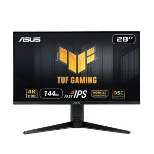 ASUS TUF Gaming VG28UQL1A Gaming Monitor (1ms Response Time, 144Hz Refresh Rate, Frameless 4K UHD IPS Panel, Speakers) Monitors-Asus