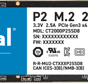 Crucial 2TB P2 NVMe PCIe M.2 Internal SSD CT2000P2SSD8 SSD-Crucial